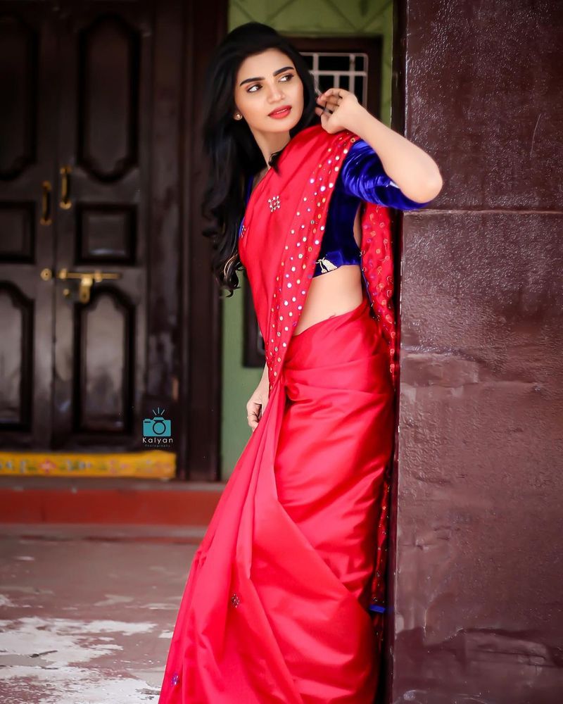 hot beauty jabardasth varsha turned traditional her ganesh chaturthi pics blows your mind