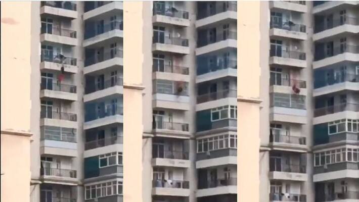 Man Holds On To Woman Hanging From Balcony. She Falls, Survives - bsb Man Holds On To Woman Hanging From Balcony. She Falls, Survives - bsb