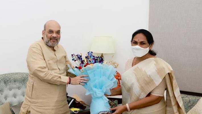 State agriculture farmers welfare minister Shobha Karandlaje met HM Amit shah in Delhi residence ckm State agriculture farmers welfare minister Shobha Karandlaje met HM Amit shah in Delhi residence ckm