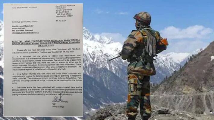 Indian Army has denied reports that a clash took place with the PLA,notice to business standard kpa Indian Army has denied reports that a clash took place with the PLA,notice to business standard kpa