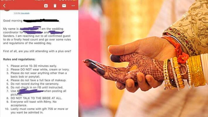 bizarre list of wedding rules sent to guests goes viral  kpn