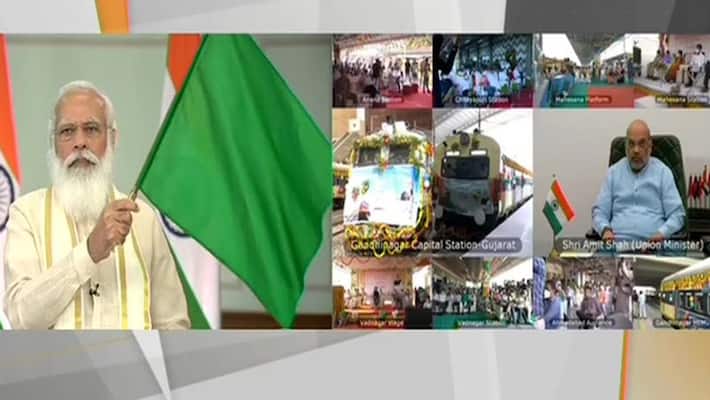 PM Modi inaugurating Nature park, Aquatic gallery including multiple projects of railways in Gujrat DHA PM Modi inaugurating Nature park, Aquatic gallery including multiple projects of railways in Gujrat DHA