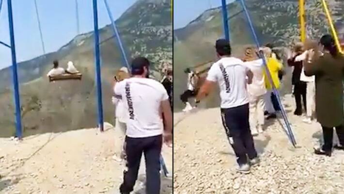 Women fall off 6,300 ft cliff while enjoying swing ride; watch spine-chilling video-tgy Women fall off 6,300 ft cliff while enjoying swing ride; watch spine-chilling video-tgy