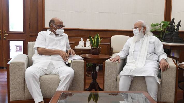 Prime Minister Modi-Pawar meeting that made the whole nation attention .. Is this the background? Vibrant political arena. Prime Minister Modi-Pawar meeting that made the whole nation attention .. Is this the background? Vibrant political arena.