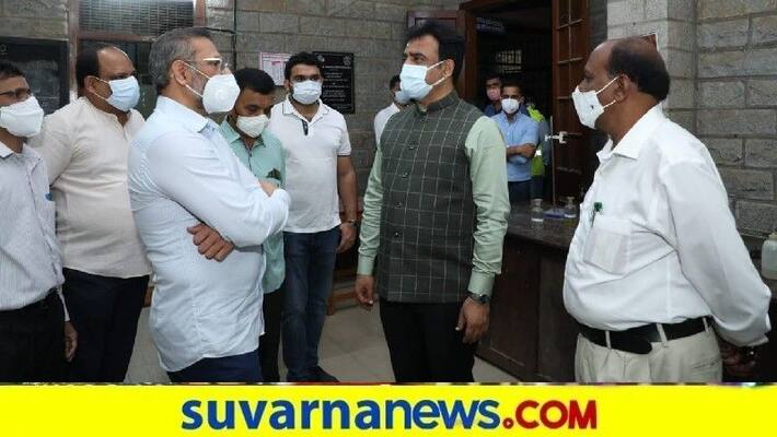 DCM Ashwath Narayan Visits To Malleshwaram Historical govt College Building inspection snr DCM Ashwath Narayan Visits To Malleshwaram Historical govt College Building inspection snr