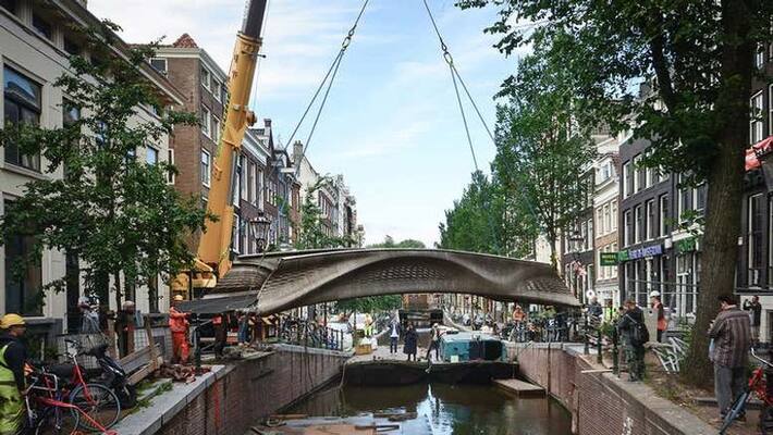 Worlds first 3D printed steel bridge opens in Amsterdam Worlds first 3D printed steel bridge opens in Amsterdam