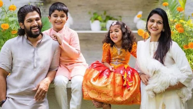 अल्लू अर्जुन दो बच्चों के पिता है। उनके बेटे का नाम अयान और बेटी आरहा है। दोनों ही बेहद क्यूट है। इनके अलावा महेश बाबू, अजीत, धनुष, विजय, जूनियर एनटीआर, सूर्या के बच्चे भी काफी क्यूट है। 