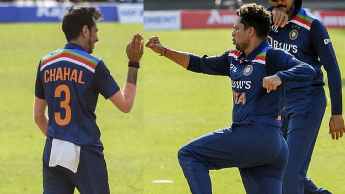 kuldeep yadav and yuzvendra chahal bowling well against sri lanka in first odi kuldeep yadav and yuzvendra chahal bowling well against sri lanka in first odi