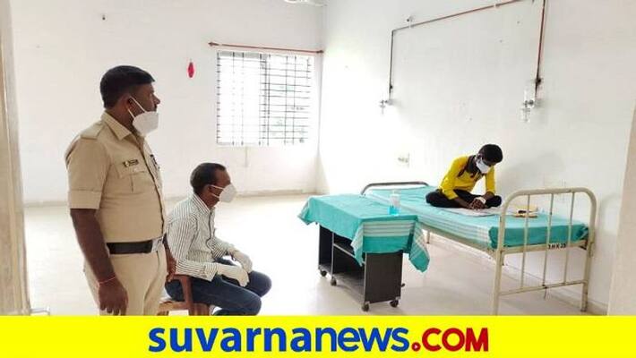 Corona Positive Student Written SSLC Exam at Covid Care Center in Koppal grg Corona Positive Student Written SSLC Exam at Covid Care Center in Koppal grg