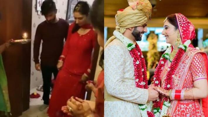 How Newlywed Rahul Vaidya Family Welcomed Him And Wife Disha Parmar Home How Newlywed Rahul Vaidya Family Welcomed Him And Wife Disha Parmar Home