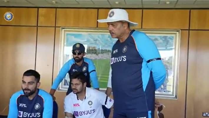 indian cricket team coach ravi shatri and bowlers watch pakistan skipper babar azam batting ahead of big clash indian cricket team coach ravi shatri and bowlers watch pakistan skipper babar azam batting ahead of big clash