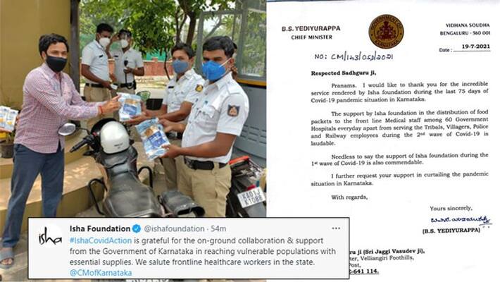 Karnataka Govt Thanks Isha Foundation For Its Service during Covid Situation pod Karnataka Govt Thanks Isha Foundation For Its Service during Covid Situation pod