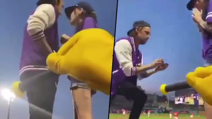 Mans marriage proposal in a packed baseball stadium goes wrong; Watch video - gps Mans marriage proposal in a packed baseball stadium goes wrong; Watch video - gps