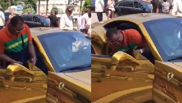 Anand Mahindra shares viral video of man flaunting his pure gold Ferrari Anand Mahindra shares viral video of man flaunting his pure gold Ferrari