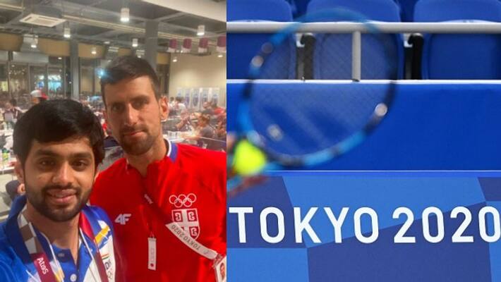 Sai Praneeth shares selfie with Tennis star Novak Djokovic ahead of Tokyo 2020 olympics spb Sai Praneeth shares selfie with Tennis star Novak Djokovic ahead of Tokyo 2020 olympics spb