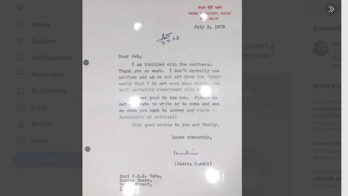 Indira Gandhi JRD Tata letter Harsh Goenka Twitter gcw Indira Gandhi JRD Tata letter Harsh Goenka Twitter gcw