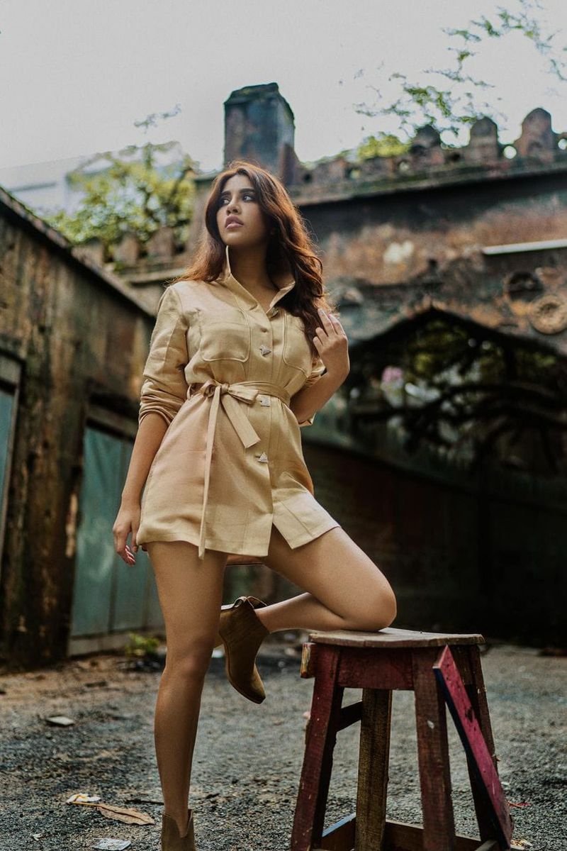 nabha natesh rises heat with her bold photo shoot look at her latest clicks