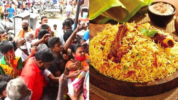 Covid 19 a myth as huge crowd gathers to buy Biryani for 5 paise Covid 19 a myth as huge crowd gathers to buy Biryani for 5 paise