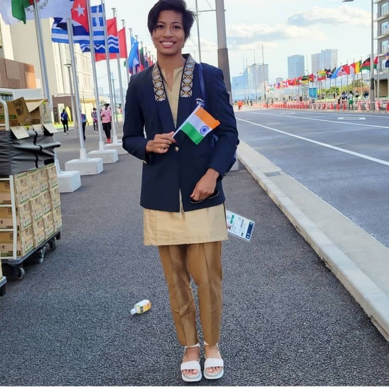 Indian athletes team in Olympics Opening Ceremony pics CRA