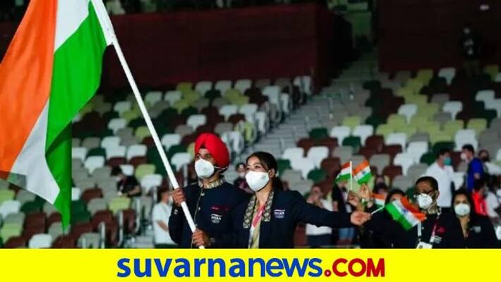 Tokyo Olympics 2020 opening ceremony Mary Kom Manpreet Singh Led Indias flag bearer kvn Tokyo Olympics 2020 opening ceremony Mary Kom Manpreet Singh Led Indias flag bearer kvn