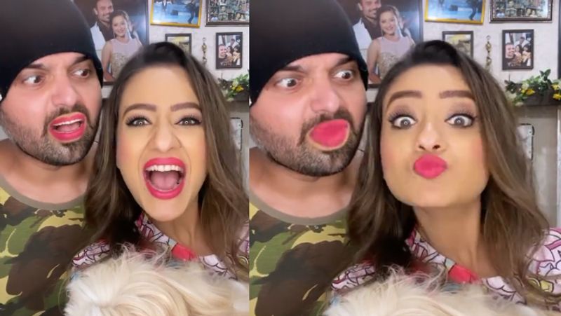 mithun chakraborty daughter in law madalsa sharma and husband mahaakshay chakraborty funny video KPJ