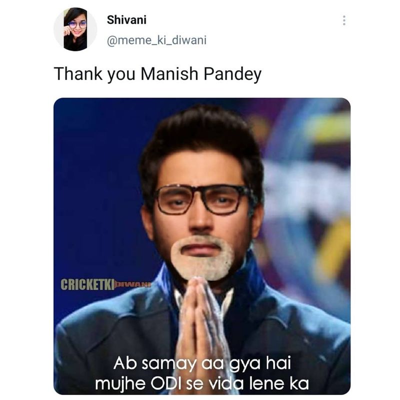 manish pandey failed to impress in Sri lanka series, memes on social media CRA