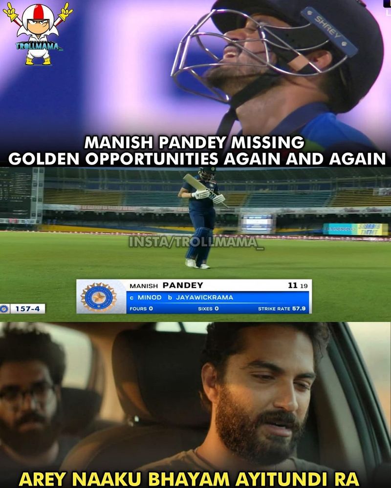 manish pandey failed to impress in Sri lanka series, memes on social media CRA