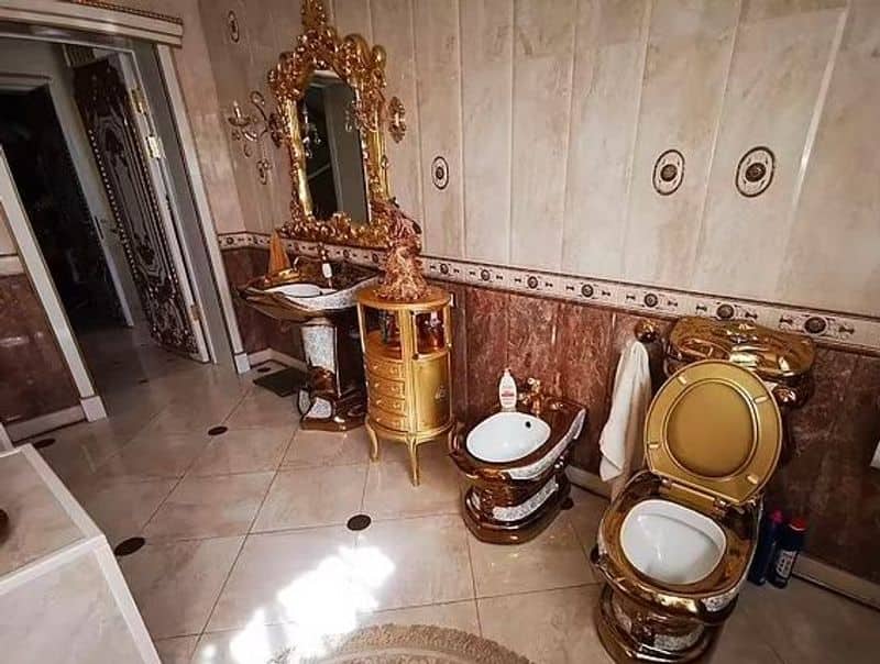 Golden toilet, kitchen found in Russian traffic cop's lavish mansion during bribery probe