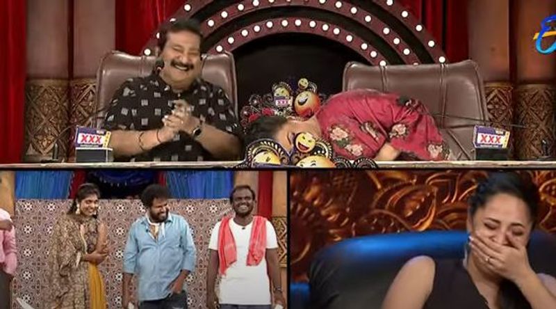 emmanuel cheated by jabardasth varsha hyper aadi comment in front of roja anasuya arj