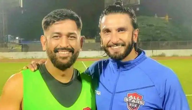 Ranveer Singh shares pics with Mahindra Singh dhoni during Exhibition match CRA