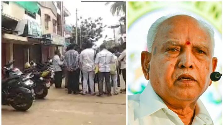 Upset over Yediyurappa's resignation, supporters shut down all shops in Shikaripura Upset over Yediyurappa's resignation, supporters shut down all shops in Shikaripura