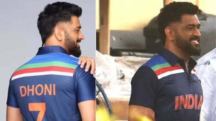 CSK captain MS dhoni wear team india jersey for advertisement shoot before IPL second innings ckm CSK captain MS dhoni wear team india jersey for advertisement shoot before IPL second innings ckm