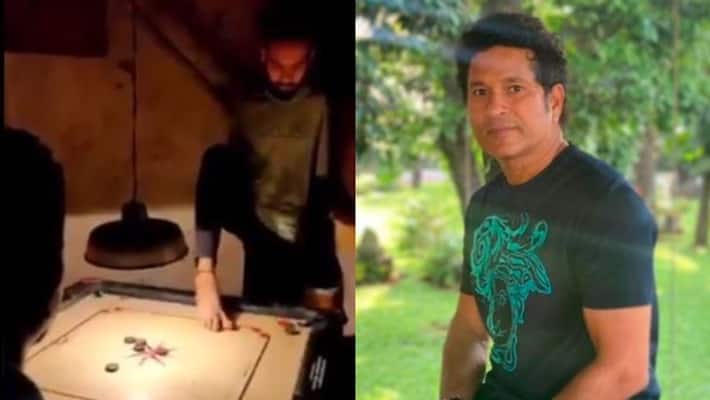 differently abled man playing carrom with his feet, Viral video shared by Sachin Tendulkar spb differently abled man playing carrom with his feet, Viral video shared by Sachin Tendulkar spb