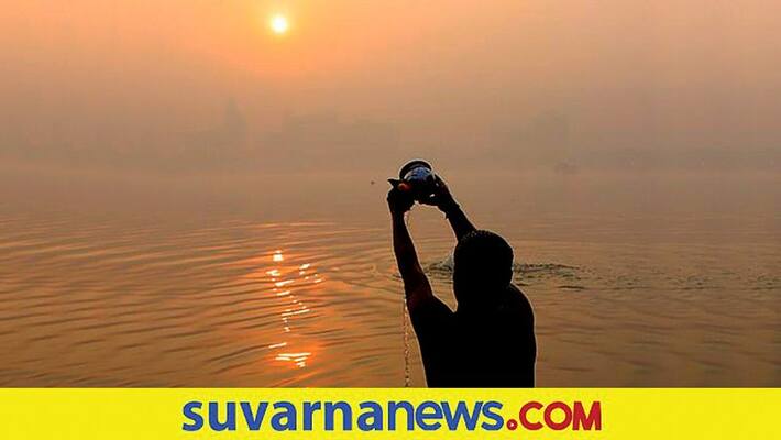 Way of offering holy water to sun to be blessed to be lucky Way of offering holy water to sun to be blessed to be lucky