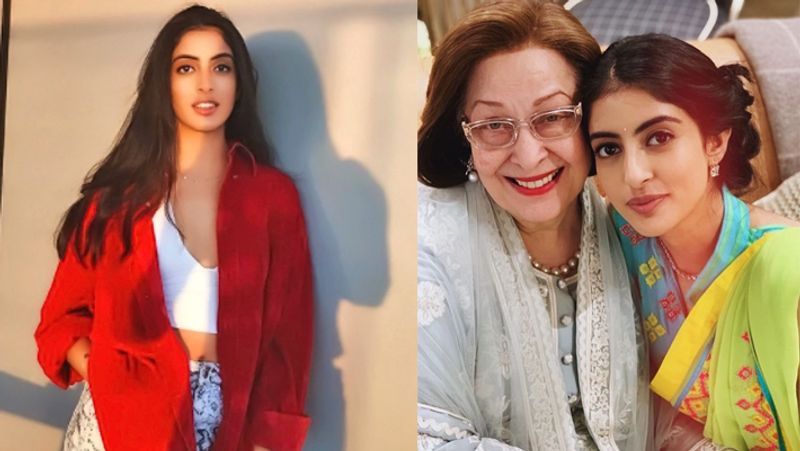 Amitabh Bachchan granddaughter Navya Naveli looked beautiful in open hair and pink dress kpg