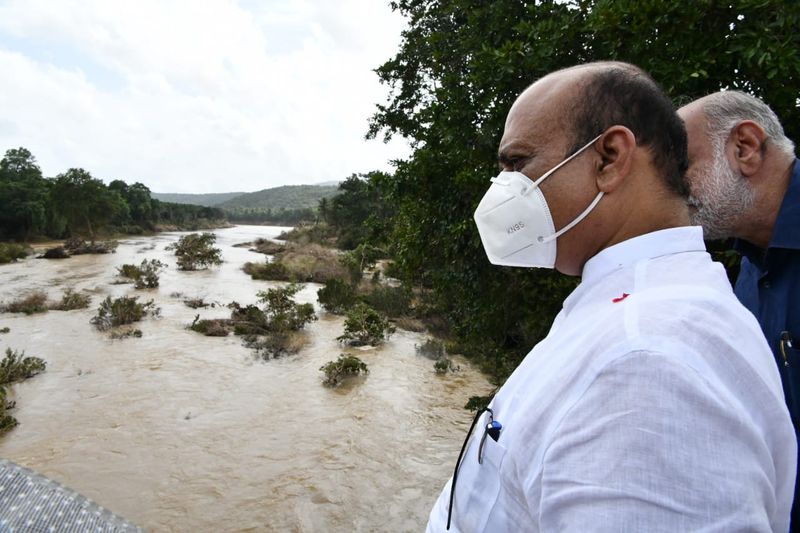Karnataka CM Basavaraj Bommai visit flood-hit areas of Uttara Kannada mah