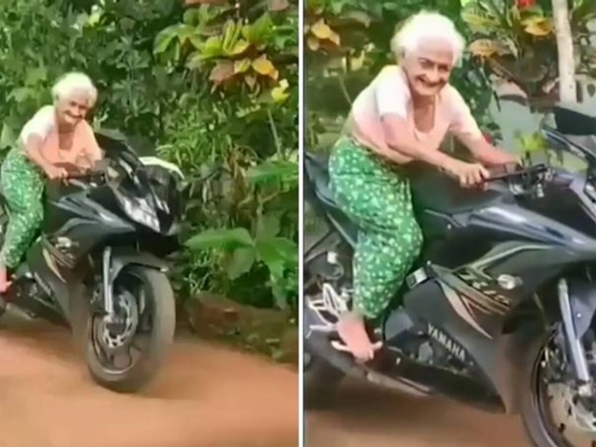 Old lady 2024 on bike