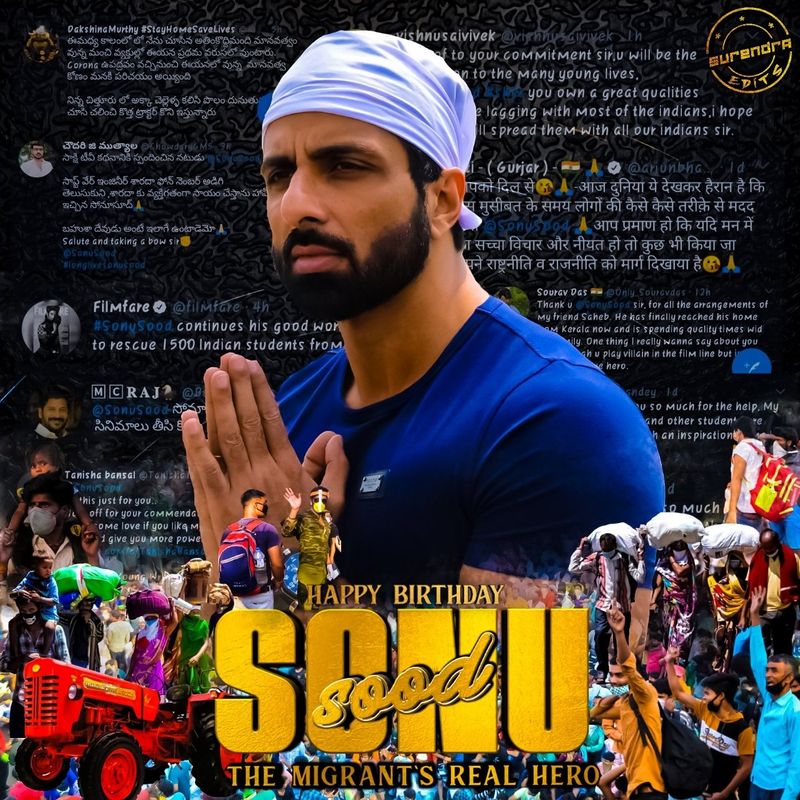 sonu sood birthday posters goes viral in social media
