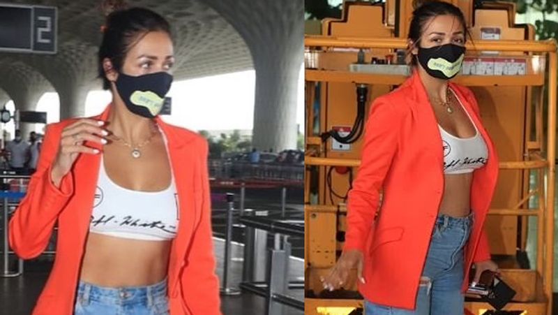 malaika arora reached airport in boyfriend arjun kapoor car, actress look goes viral on social media