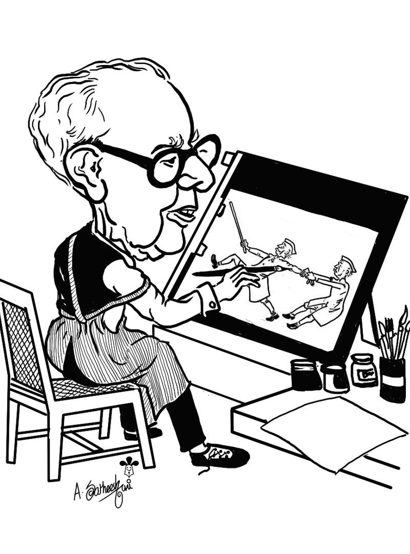 Kerala cartoon academy online exhibition on cartoonist shankar