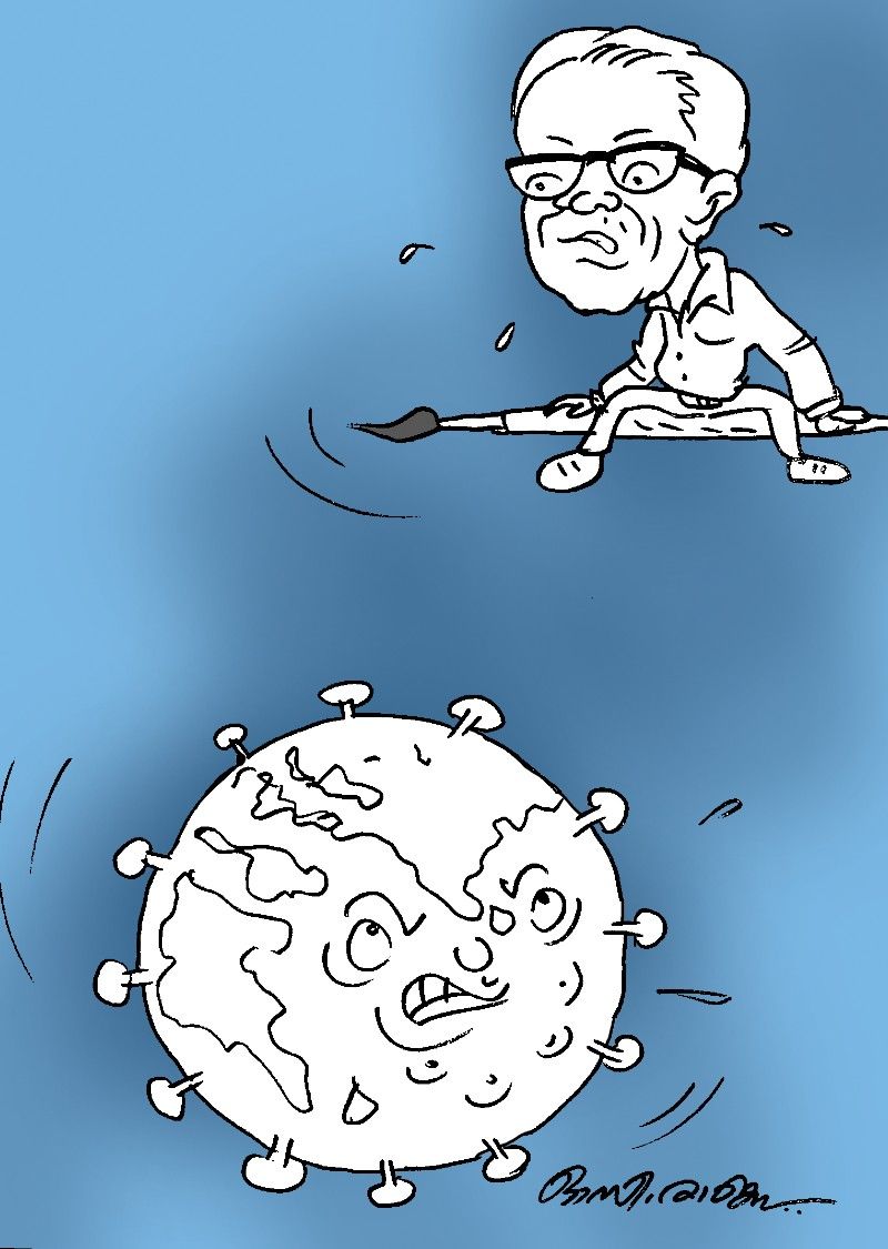 Kerala cartoon academy online exhibition on cartoonist shankar