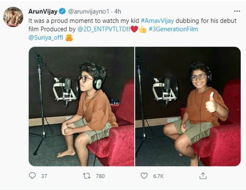 Working stills from this popular hero's son is out from Suriya production going viral on socials