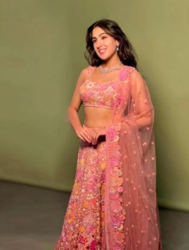 Sara Ali Khan viral photo shoot floral lehenga
