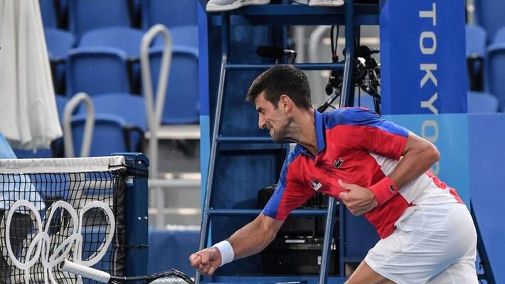 Tokyo Olympics: Novak Djokovic smashes his racquet in frustration during the tennis bronze medal match Tokyo Olympics: Novak Djokovic smashes his racquet in frustration during the tennis bronze medal match