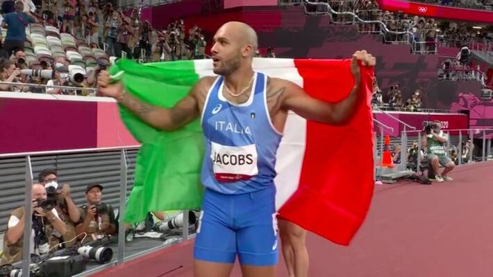 Lamont Jacobs wins the Olympic 100 meter final Lamont Jacobs wins the Olympic 100 meter final