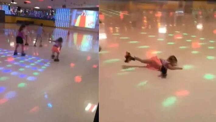 4 year old falls down during roller skating in viral video 4 year old falls down during roller skating in viral video
