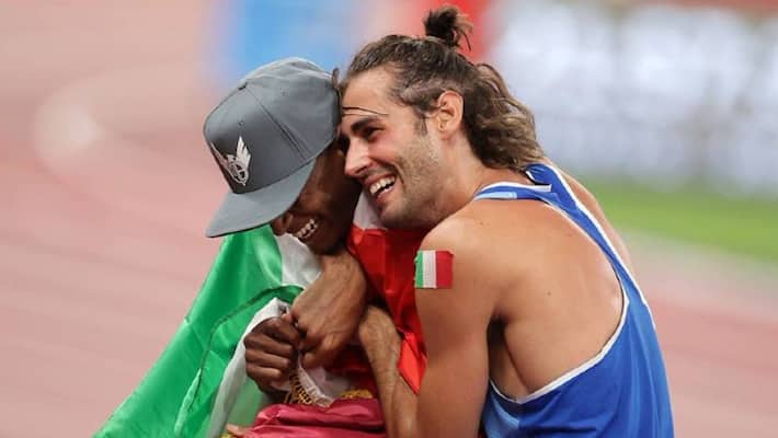 Tokyo Olympics Qatar Mutaz Barshim and Italy Gianmarco Tamberi shares High jump Gold with true spirit ckm Tokyo Olympics Qatar Mutaz Barshim and Italy Gianmarco Tamberi shares High jump Gold with true spirit ckm