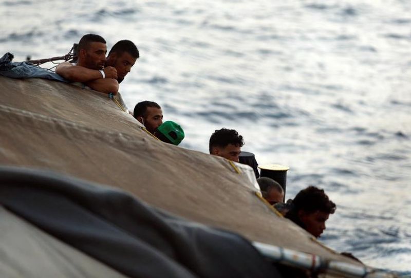 394 people rescued from a refugee boat in Mediterranean Sea