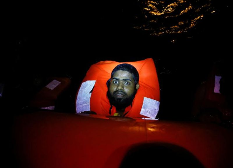 394 people rescued from a refugee boat in Mediterranean Sea