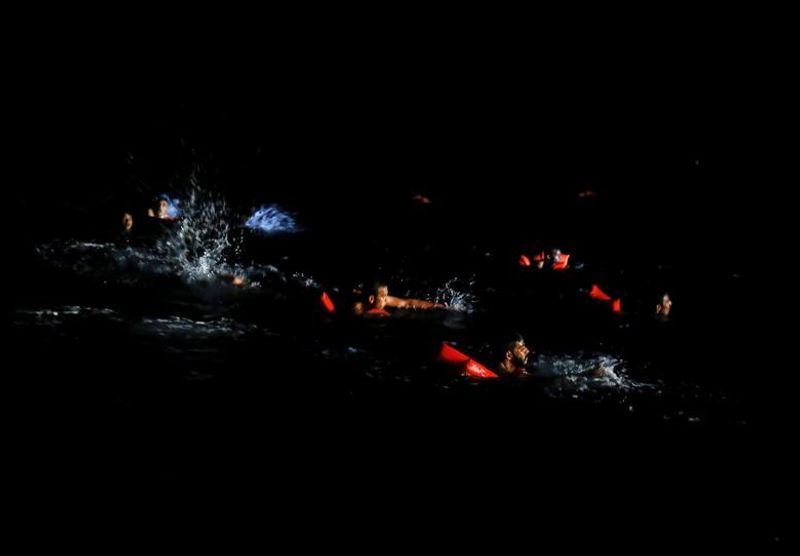 394 people rescued from a refugee boat in Mediterranean Sea